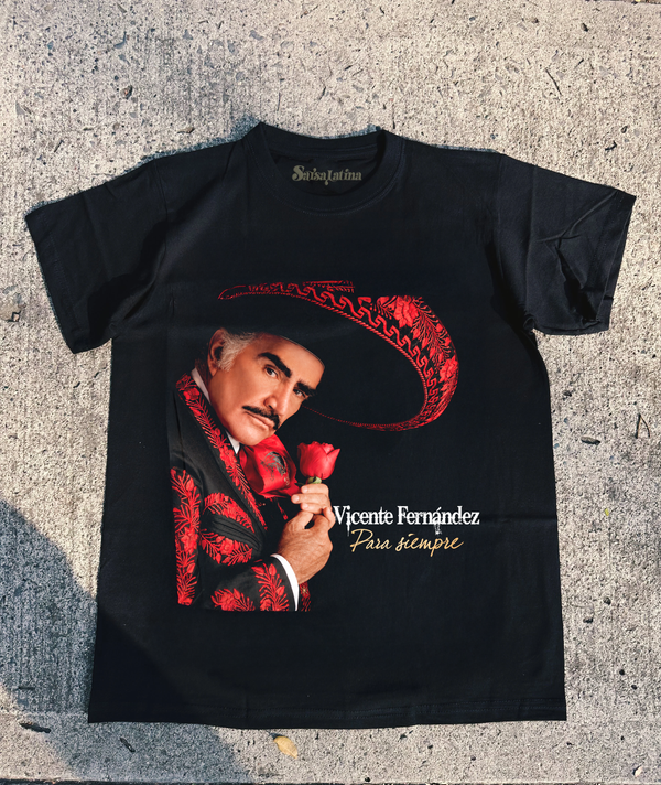 Camiseta Negra Vicente fernandez