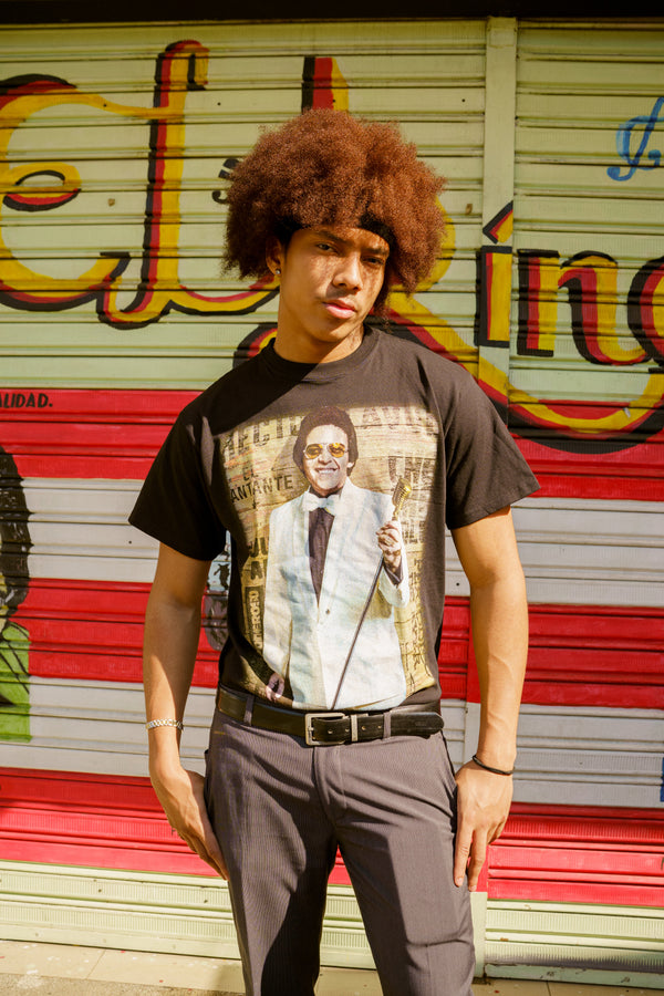 Hector Lavoe micrófono- Black T-Shirt