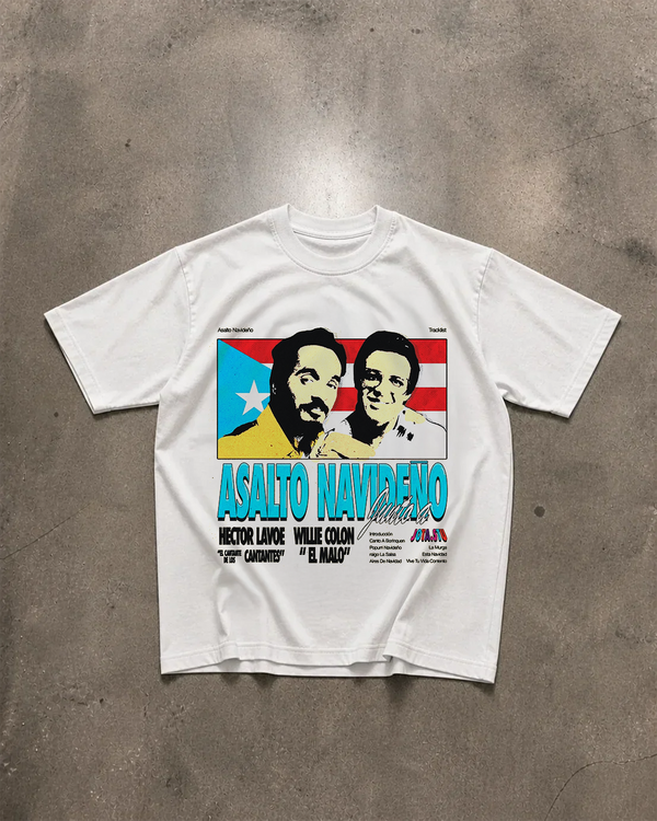 Camiseta Blanca Asalto Navideño