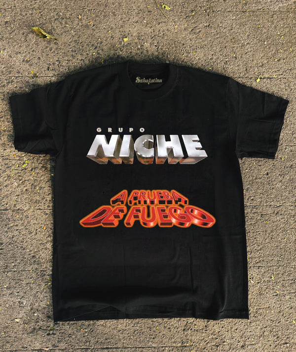 A Prueba De Fuego - Grupo Niche - Black T- Shirt
