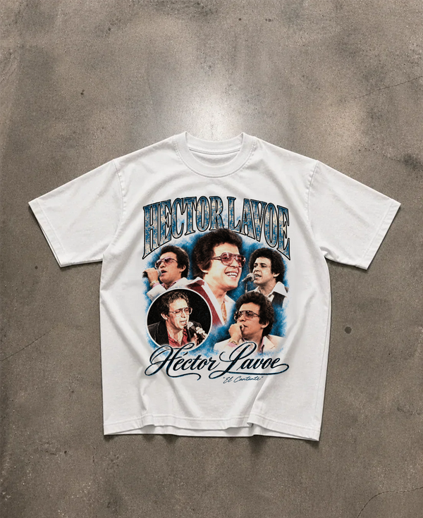 Camiseta Blanca Hector Lavoe Blue