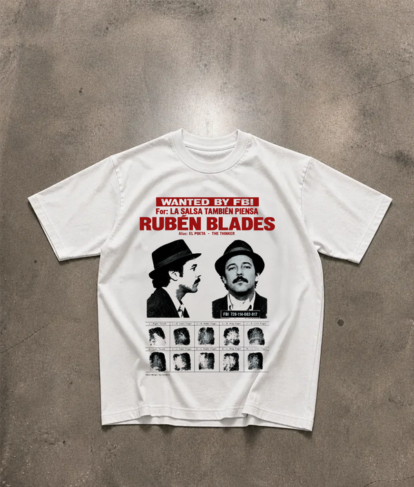 Camiseta Blanca Wanted Ruben blades