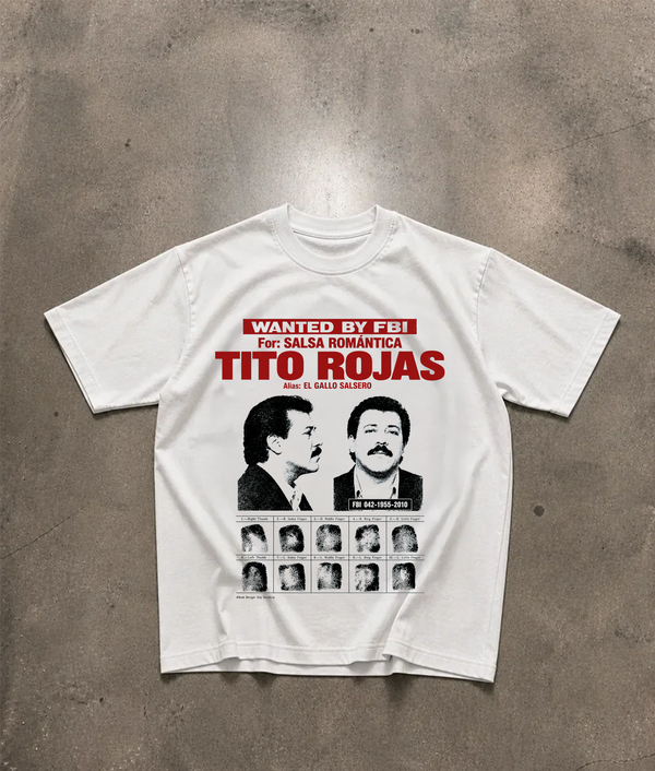 Camiseta Blanca Wanted Tito Rojas
